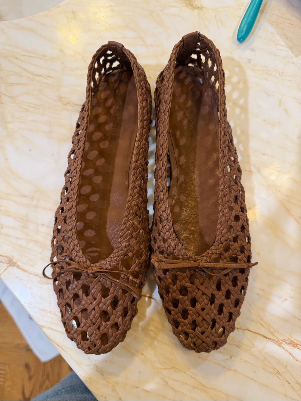 Le Monde Beryl Braided Woven Ballet Flats in Brown - Women's Slip-On Shoes